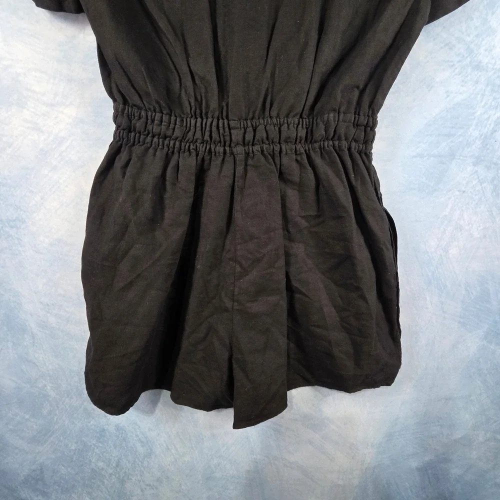 Zara black linen