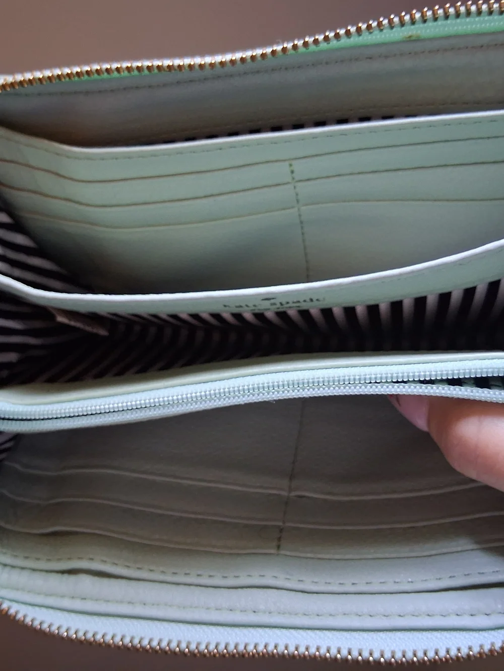 KATE SPADE ♠️ Light Mint Quilted Zip-Around Wallet
