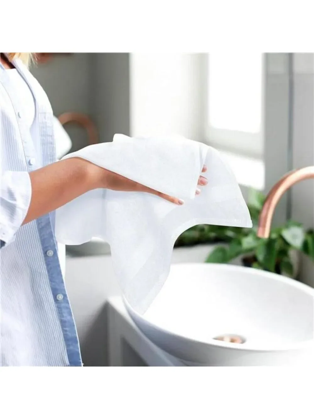 White Cotton Hand Towels 24 Pack Soft Absorbent Quick Dry Bathroom Spa Gym Salon