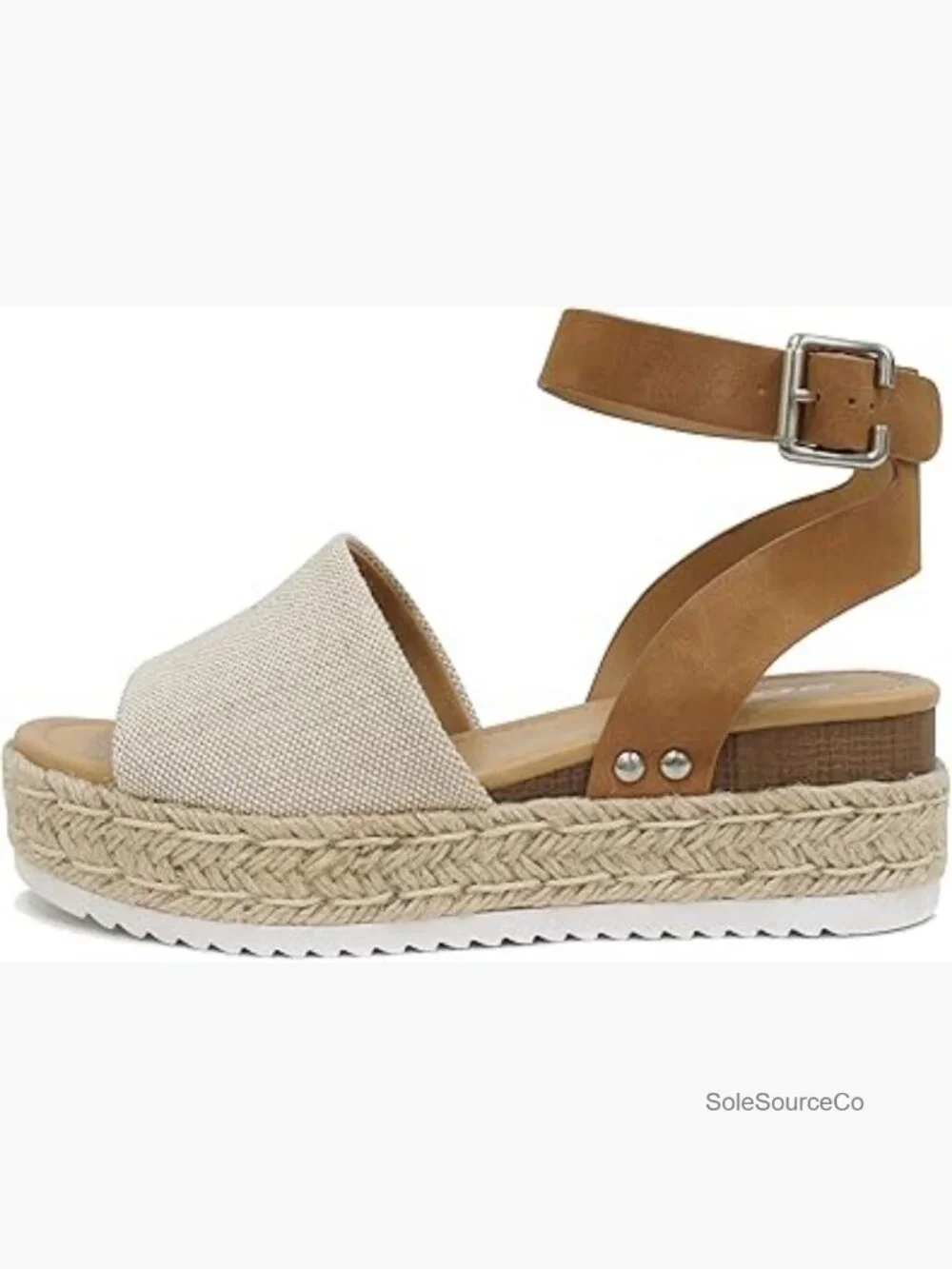 Open Toe Espadrille Wedge Sandals Ankle Strap Platform Flatform Casual