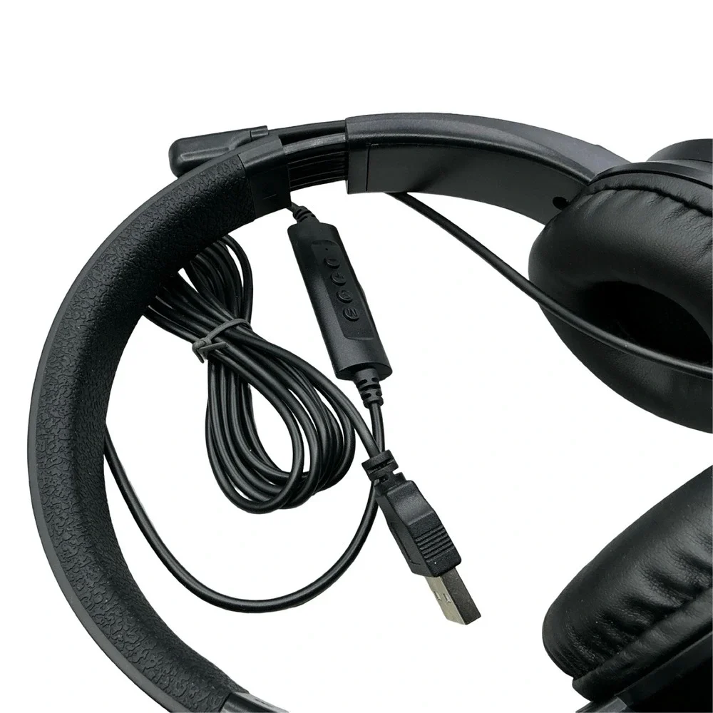 Cyber Acoustics USB-A Wired Headset with Microphone AC-5008  Noise Canceling