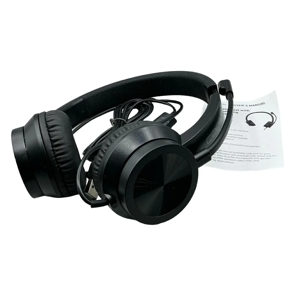 Cyber Acoustics USB-A Wired Headset with Microphone AC-5008  Noise Canceling