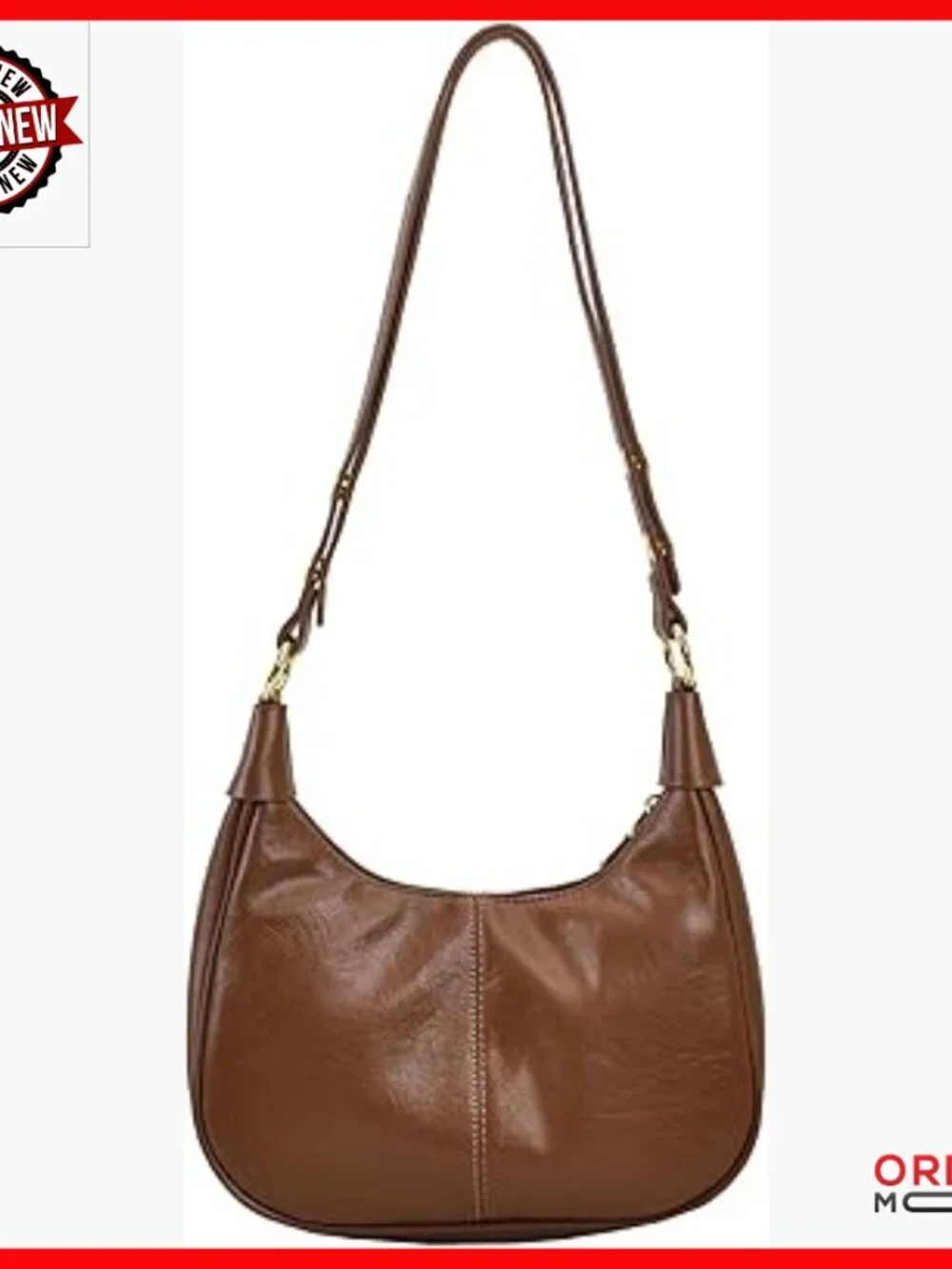 Small Hobo Shoulder Bag Vegan Leather Adjustable Strap Crossbody Purse