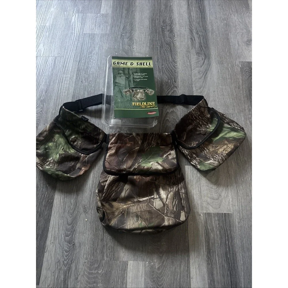 Fieldline Camo‎ Hunting Waist Belt 3 Pouch Game Bag Made in USA Camouflage