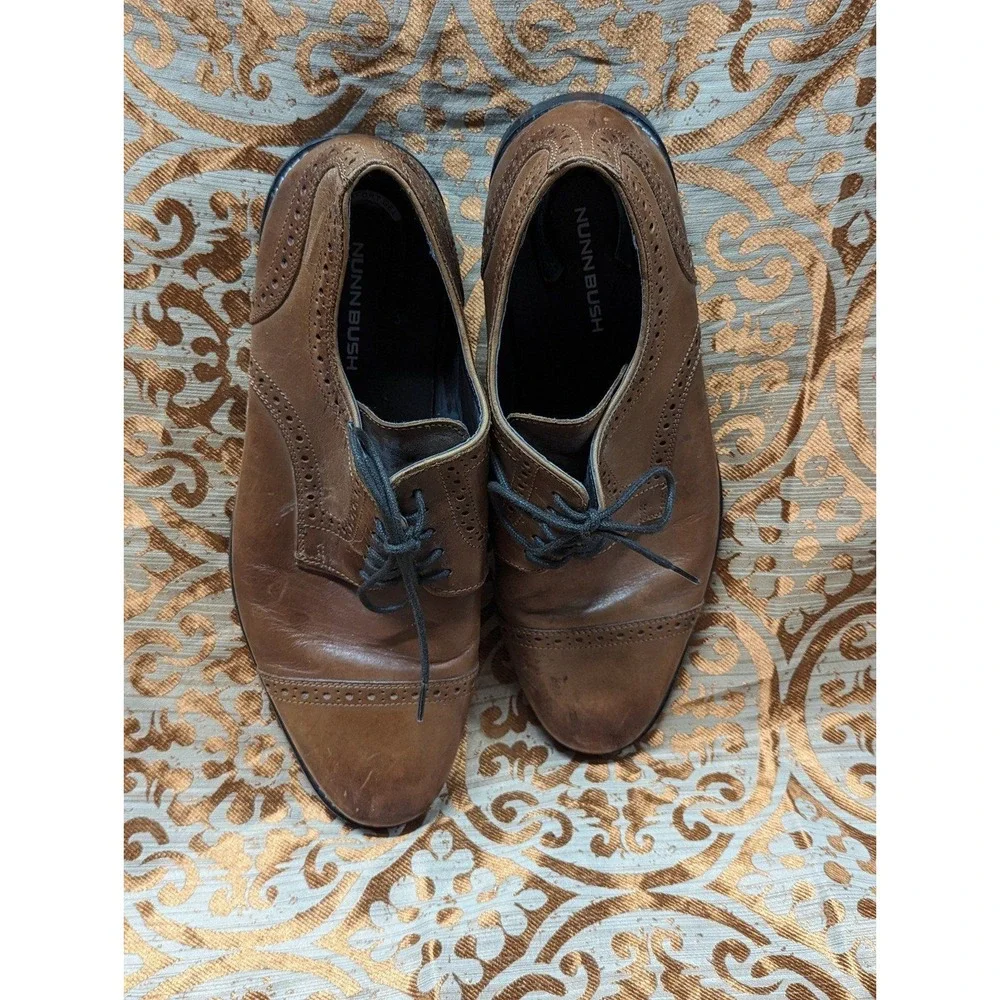 Quiet‎ Luxury Business Casual Cognac Leather Oxford Shoes Nunn Bush Size 13