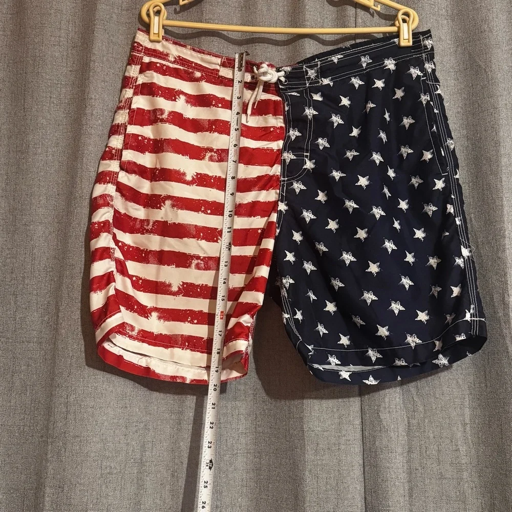 Vintage American Flag Board Shorts USA Swim Trunks L Fits XL