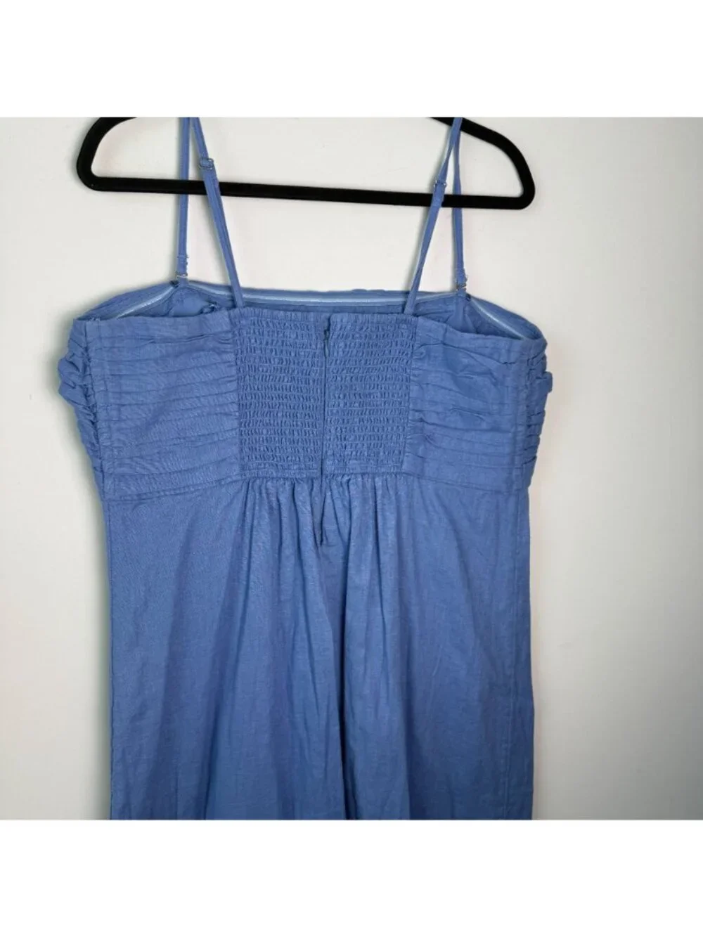 Abercrombie & Fitch Emerson Linen Cotton Blend Maxi Dress Blue XL Preppy Coastal