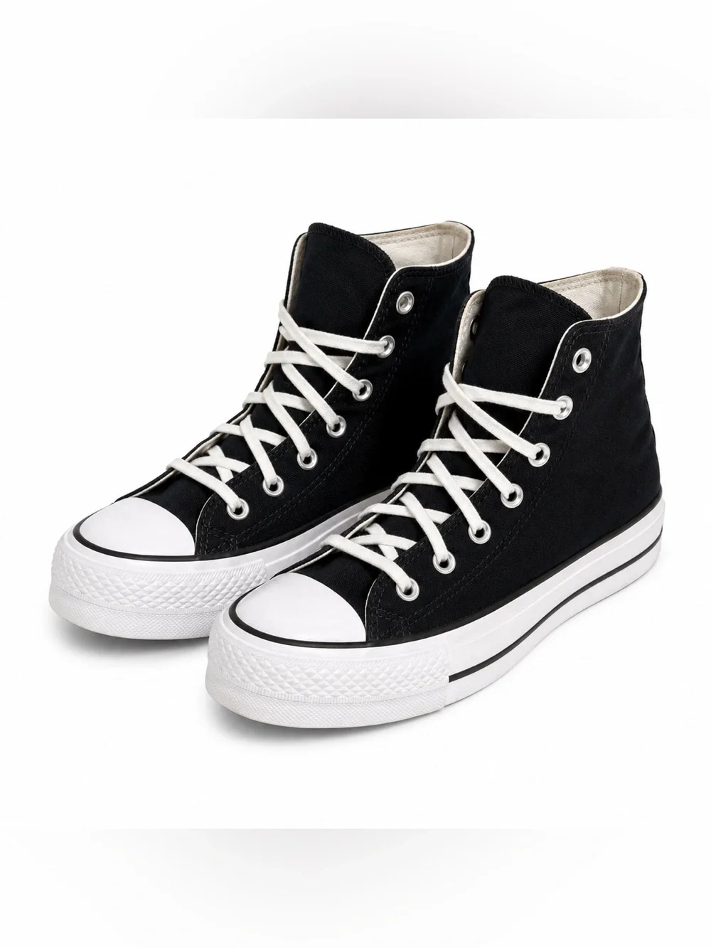 Converse White Canvas High-Top Platform Size 8 Women