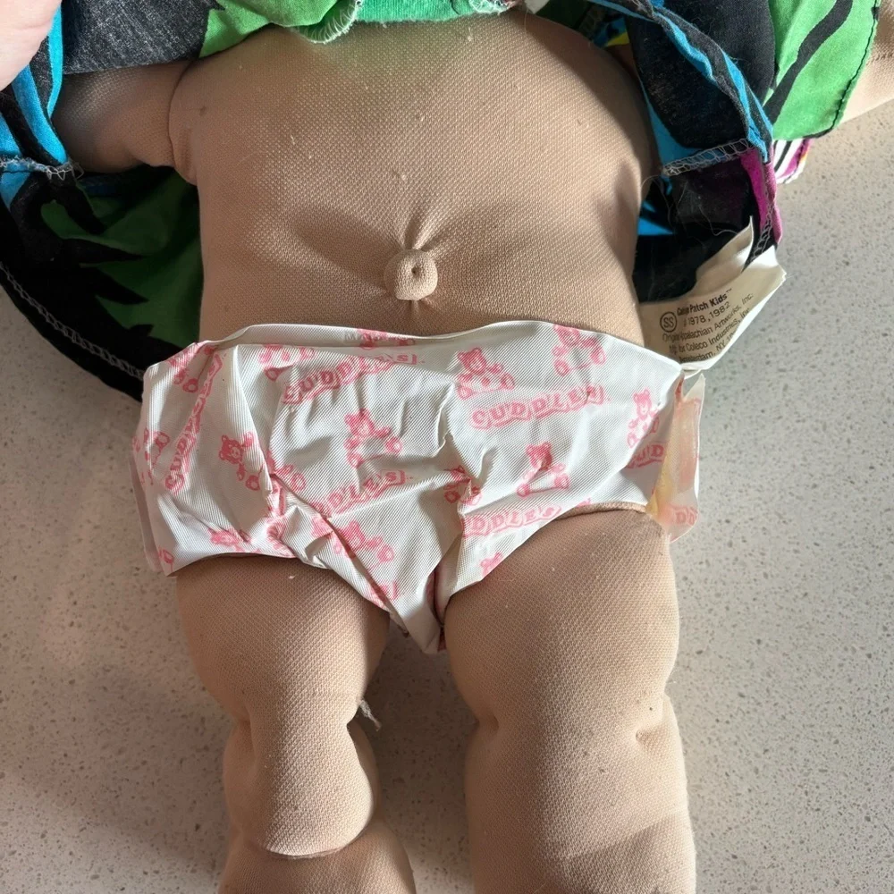 Vintage authentic Cabbage Patch baby doll green eyes,bald head 1978 1982 dimple