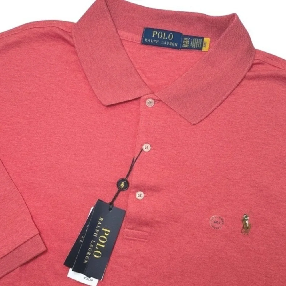 Polo Ralph Lauren Polo Shirt Mens 2XLT Heather Pink Soft Cotton Classic Fit Golf