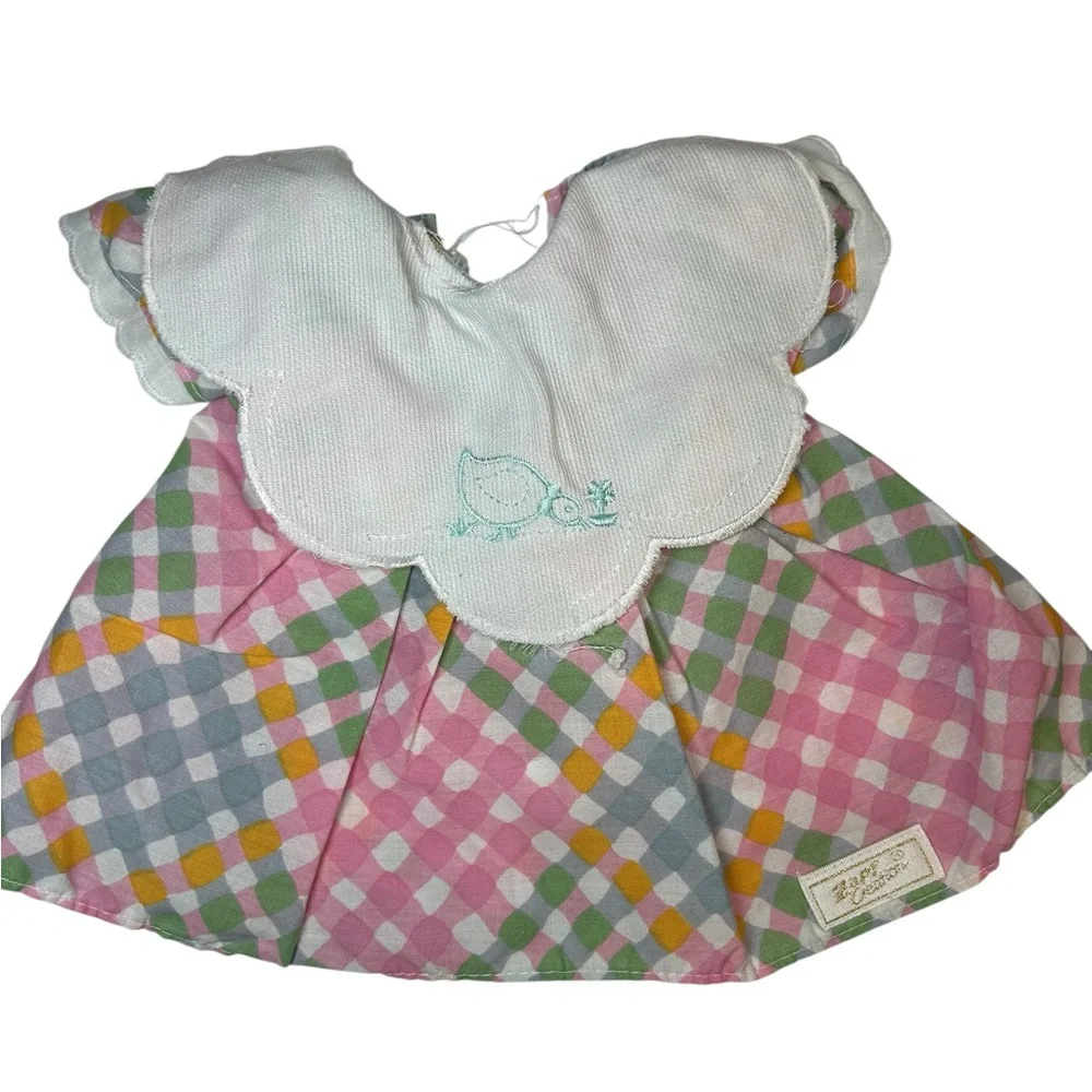 Vintage Zapf Creation‎ Colorful Checkered Doll Dress