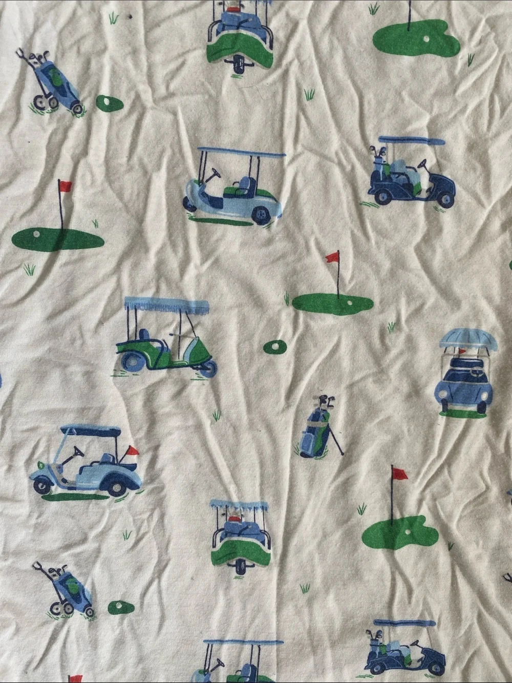 Angel Dear white golf print, bamboo 2 piece pajama set, size 7-8. Great cond