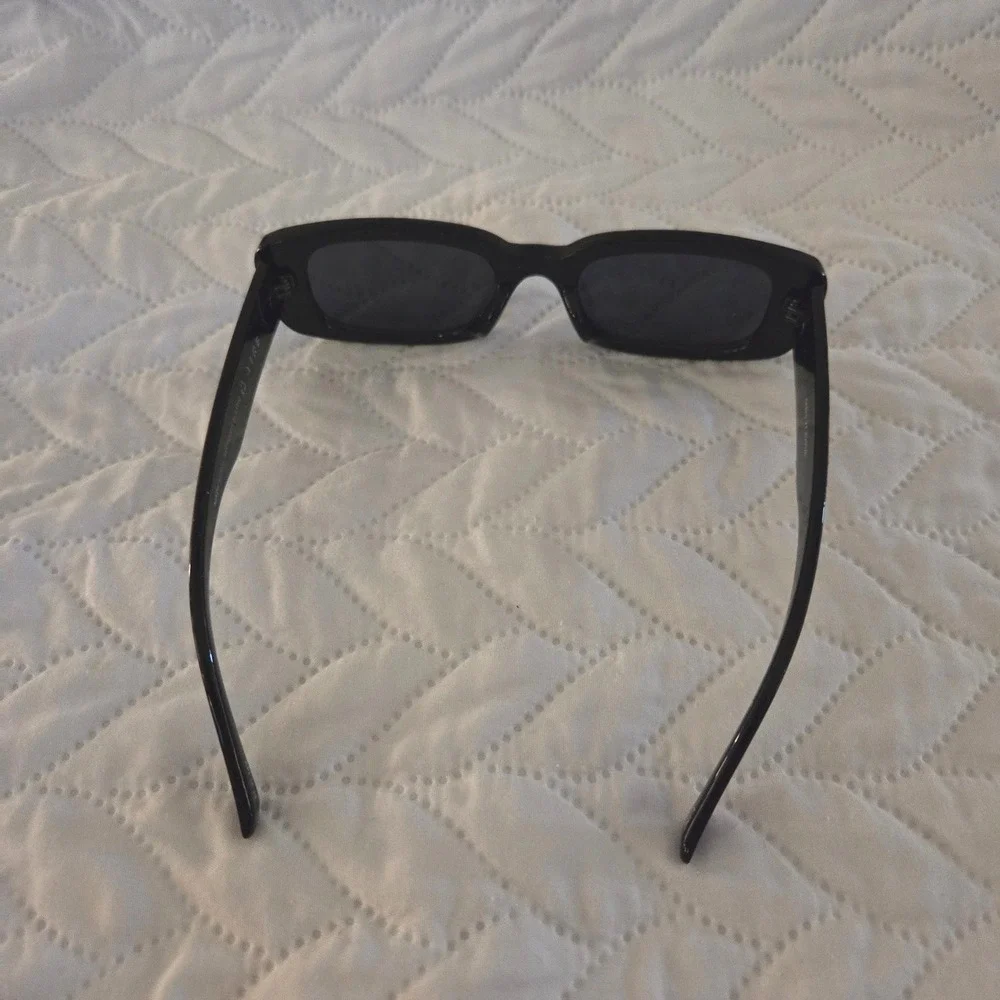 AIRE Ceres V2 Black Rectangular Sunglasses‎ Recycled Plastic 2122526 Smoke Lens