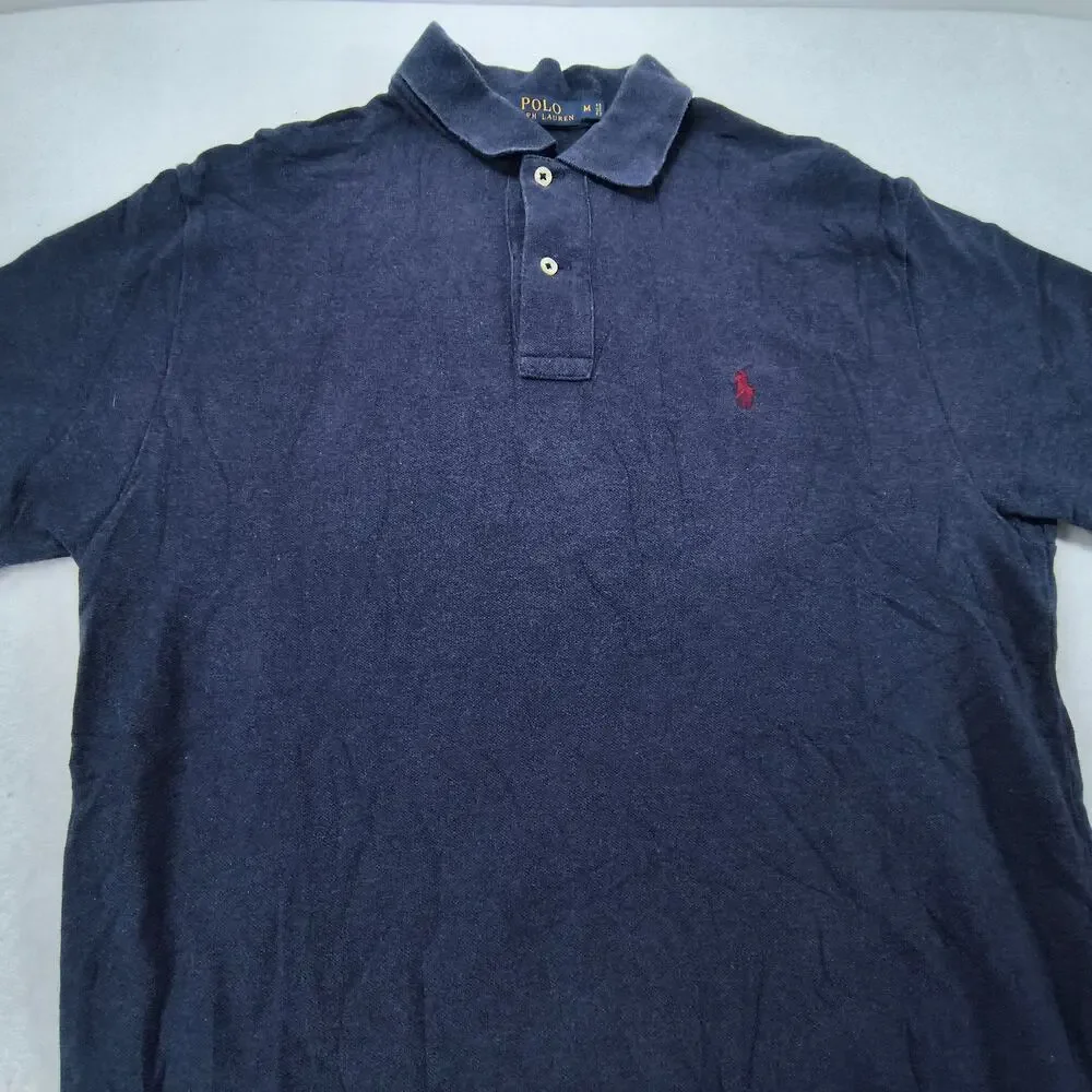 Polo Ralph Lauren Short Sleeve Collared Polo Shirt Mens Size M Navy Blue