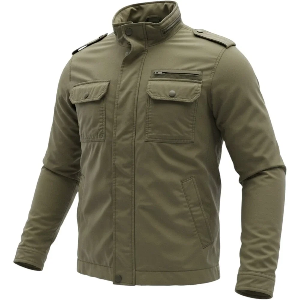 Levi Strauss Mens Olive Green Cotton Military Field Jacket Quilted Lined Large