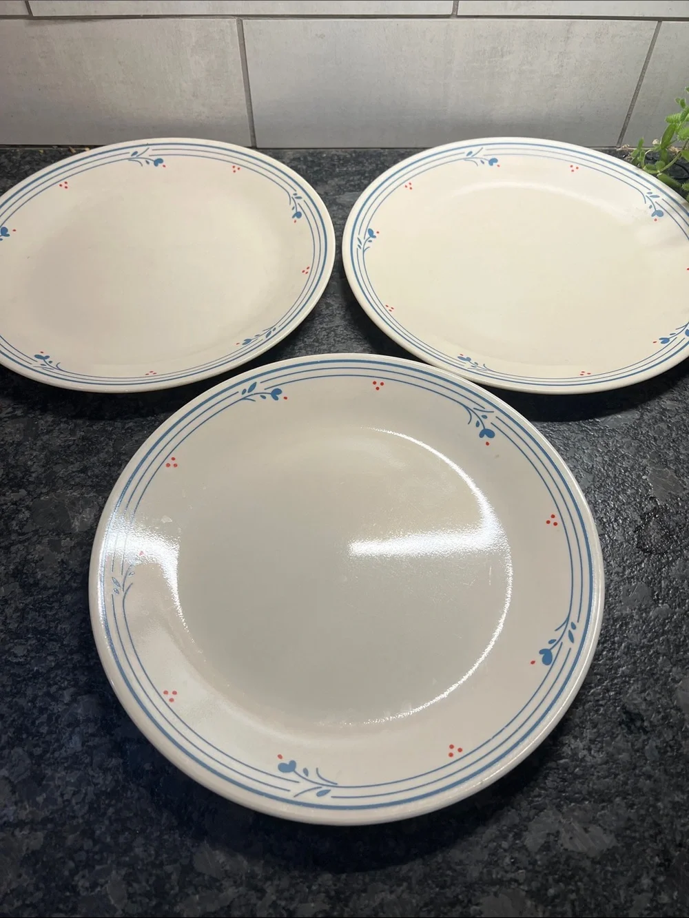 Corelle COUNTRY VIOLETS Dinner Plates 1980’s.  Discontinued.