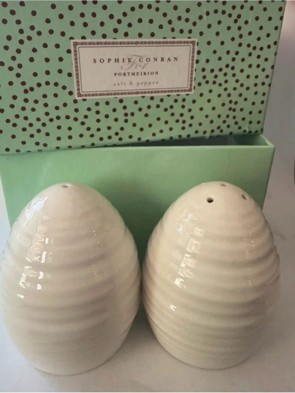 Portmeirion White Salt & Pepper Box by Sophie Conran
