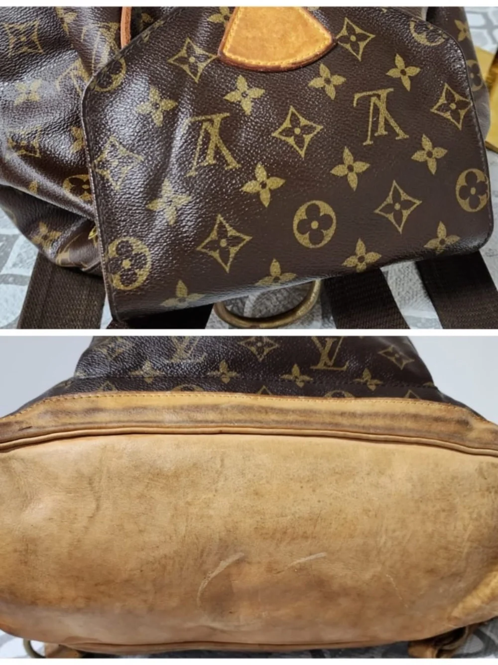 Authentic LOUIS VUITTON Monogram Montsouris GM Backpack Brown