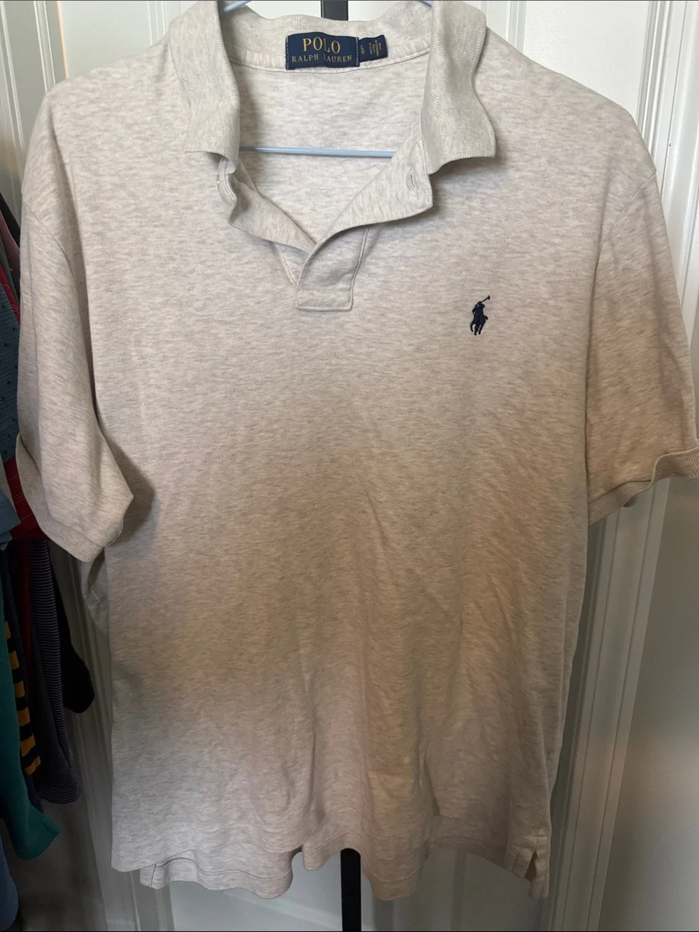 Polo by Ralph Lauren Heather Light Gray Polo with Navy Pony