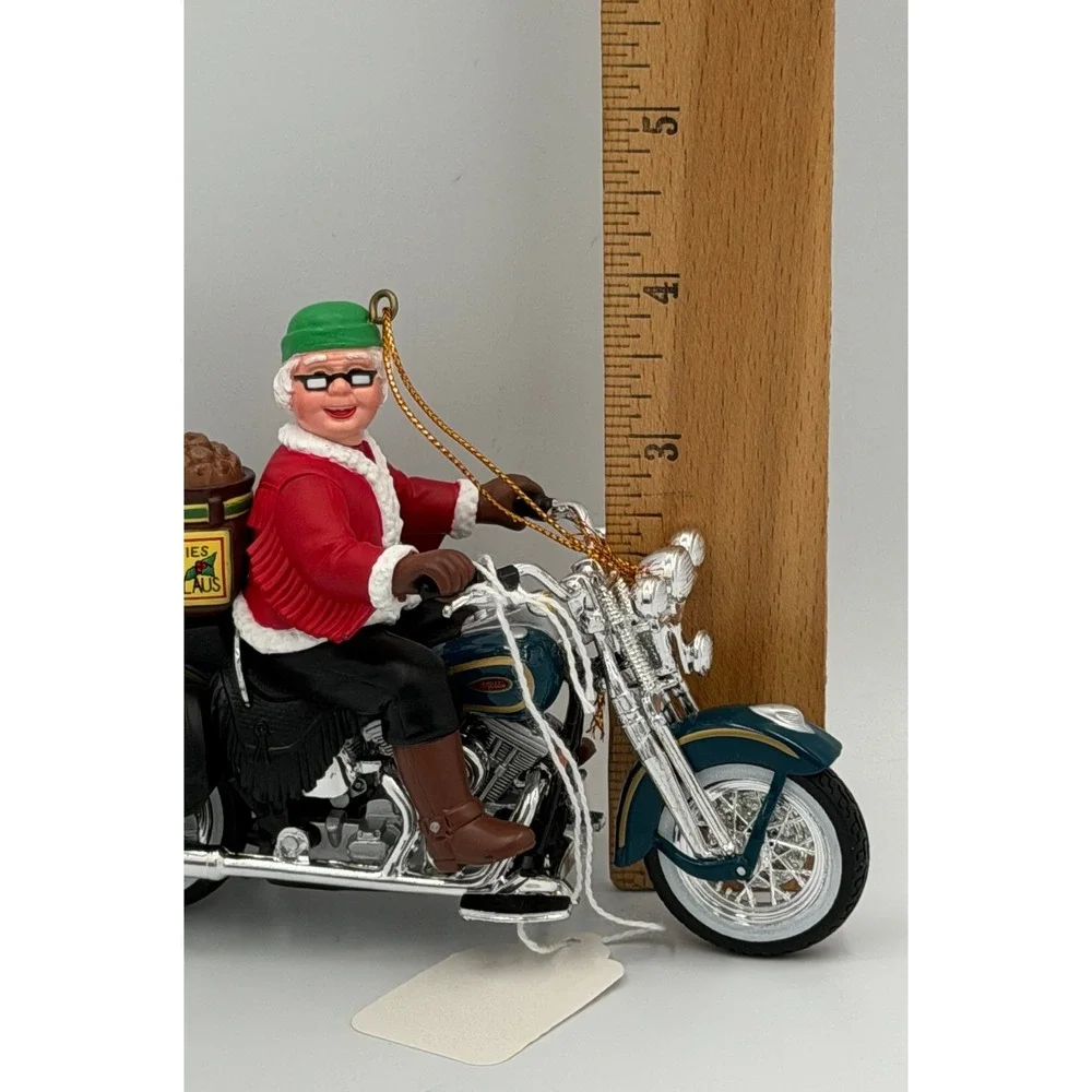 Harley-Davidson Mrs Claus Queen of the Highway Ornament 1999 FLSTS Teal‎