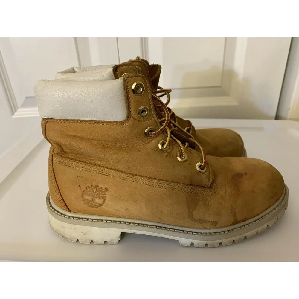TIMBERLAND Men's Sz 5 Wheat White‎ Suede Boots Rare Color Combo