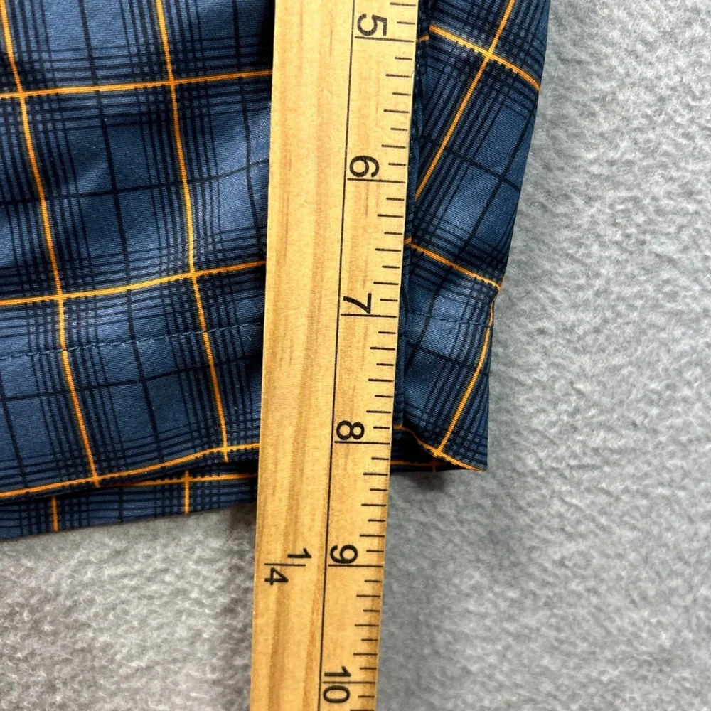 The North Face Cargo Shorts Mens 36 Blue Orange Plaid Outdoor Hiking Casual Fit