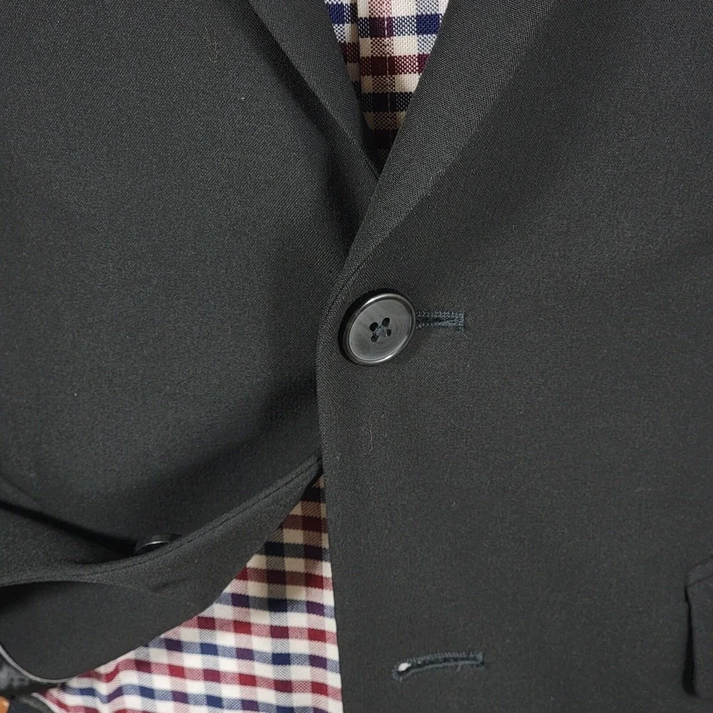 Van Heusen Flex Men's Sport Coat Blazer Two Button BLACK Slim‎ Fit Size 40S