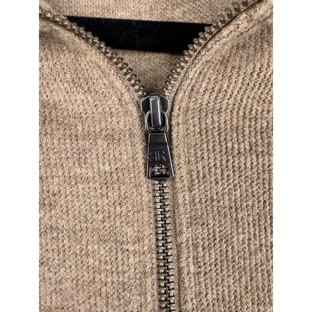 Banana Republic Quarter-Zip Sweater Men’s XL Tan Minimalist Cotton Blend
