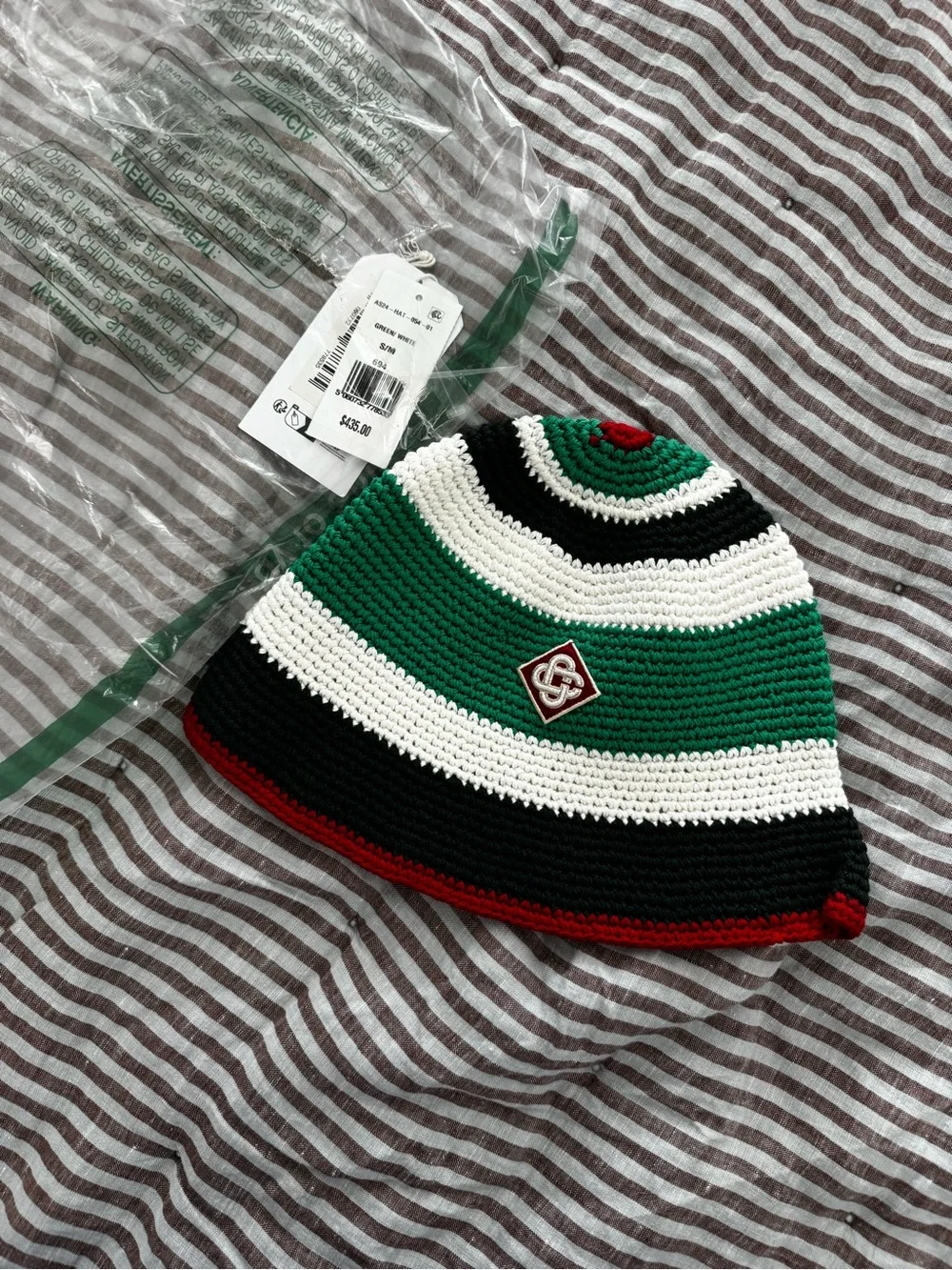 Casablanca crochet bucket hat. NWT. Unisex