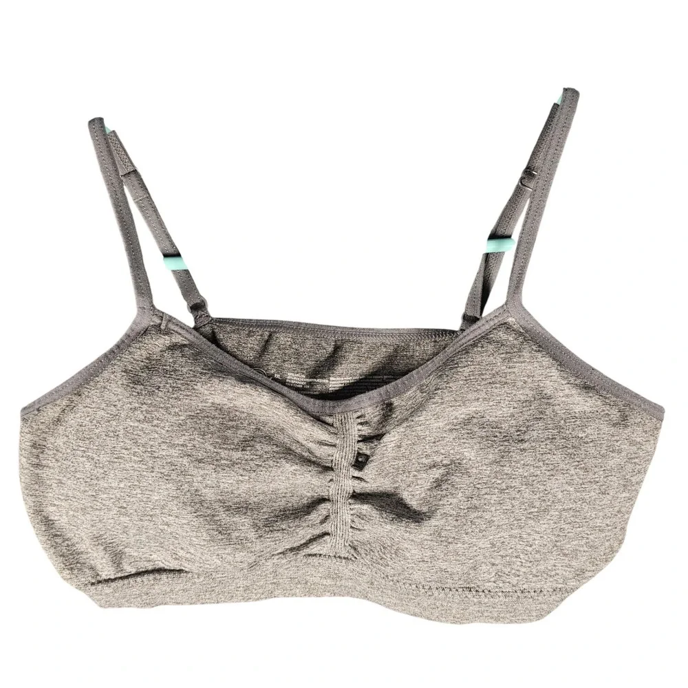 Wonder Nation Girls XXL Heather Gray Seamless Cami Sports Bra Adjustable Straps
