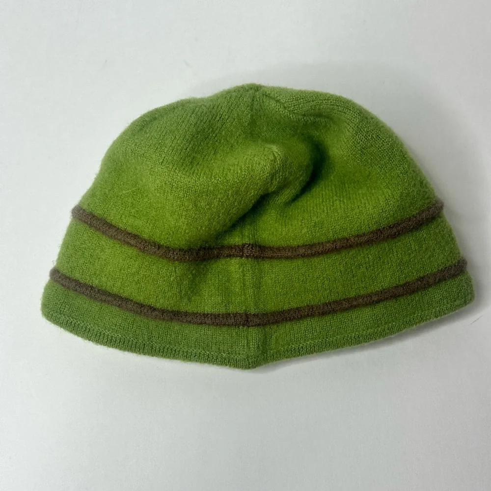 The North Face Beanie Child Infant Green Brown 100% Woolaine Thick‎ Warm Winter