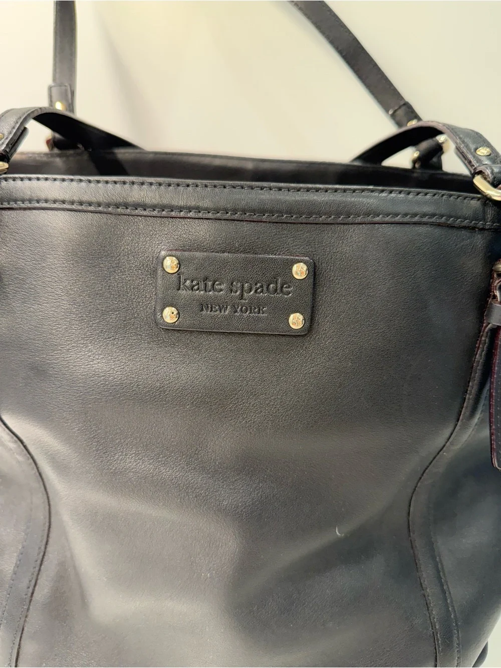 Kate Spade Clementine Park Slope PXRU1110 Black Leather Tote Shoulder Bag