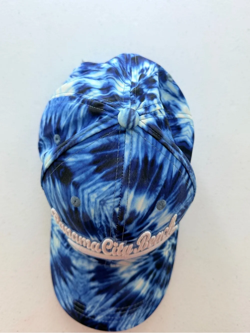 Tie-Dye Blue Panama City Beach Baseball Cap