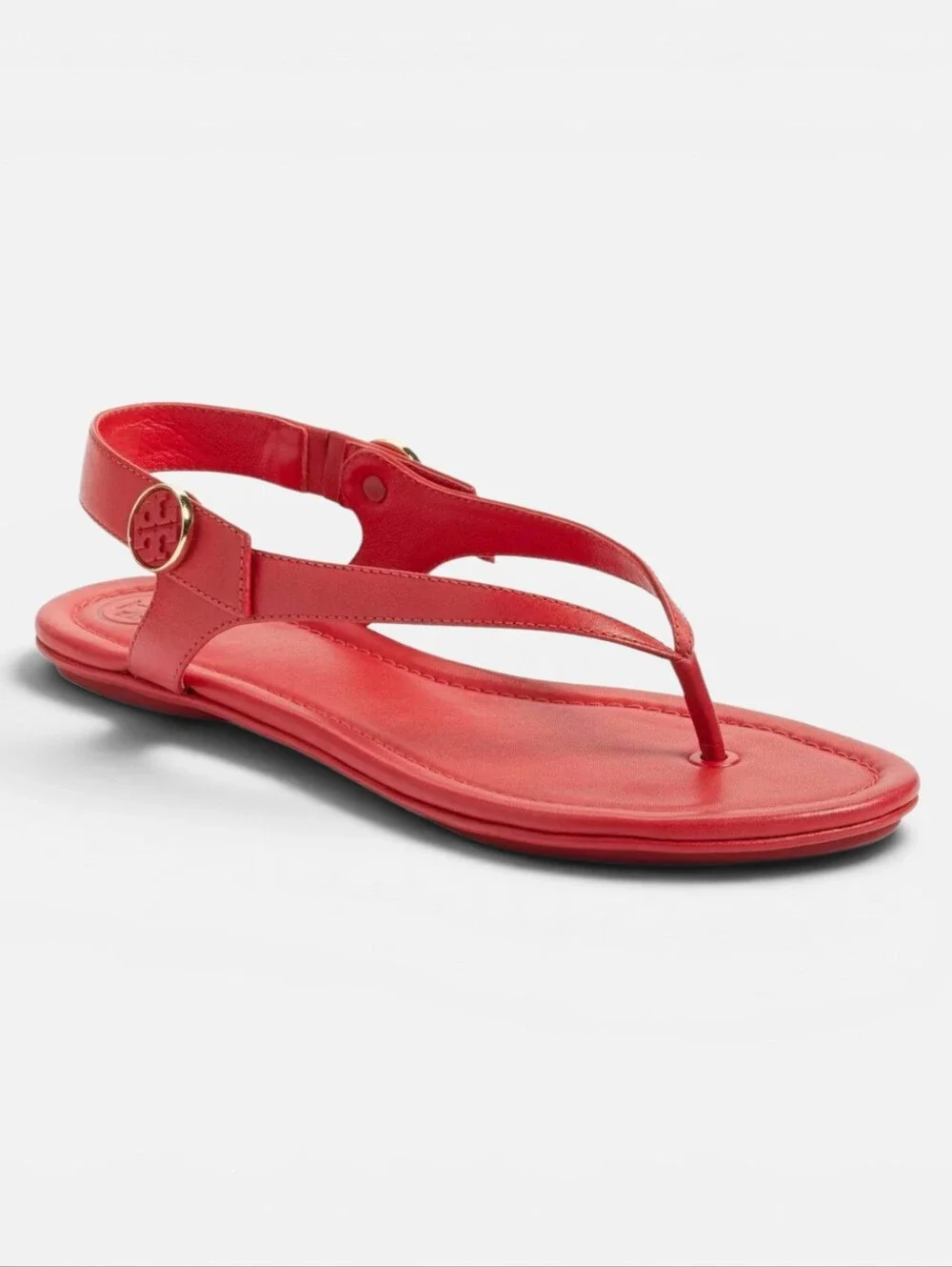 Tory Burch Red Leather T-Strap Slingback Thong Sandal