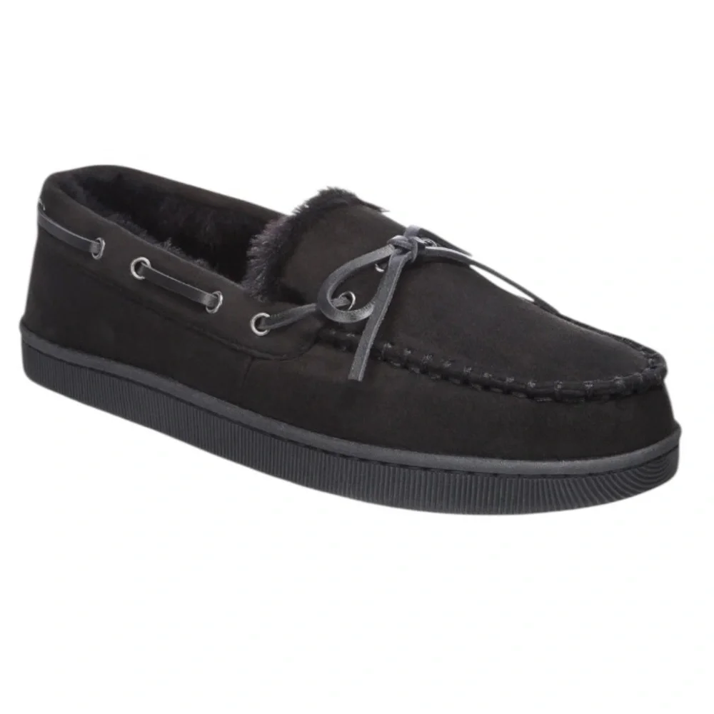 New Club Room Moccasin Slippers with Indoor/ Outdoor Sole Gift‎ Stocking Stuffer