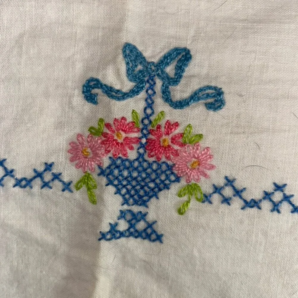 Vintage hand needlepoint Pillow cases vintage hand