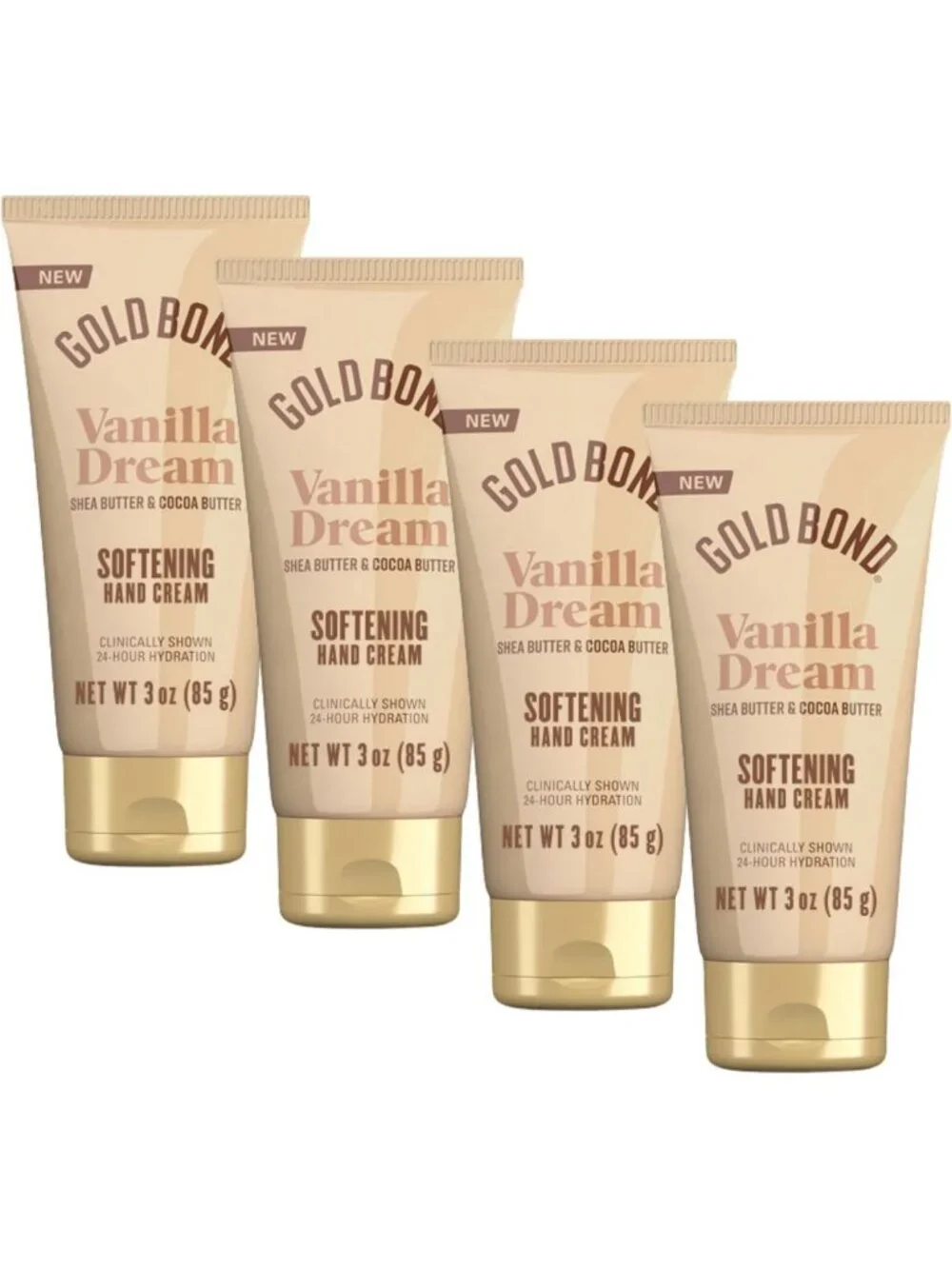 Luxurious Vanilla Dream Hand Cream Set - Softening Shea & Cocoa Butter, 4 Pack
