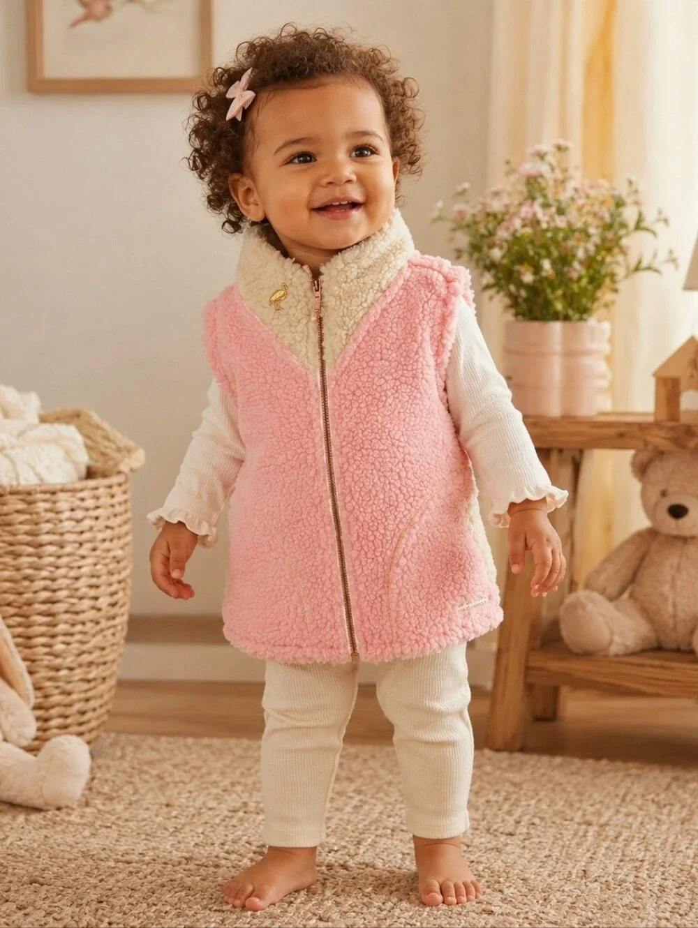 TBBC Beaufort Bonnet Company Van Camp Sherpa Vest Pink 18-24M NWT