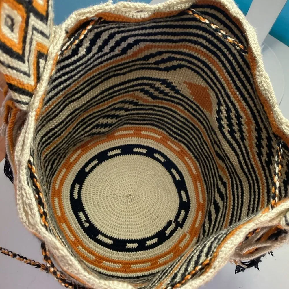 Wayuu Mochila Bag  Tribal Themed Bucket Purse Perfect for Beach Summer Pool