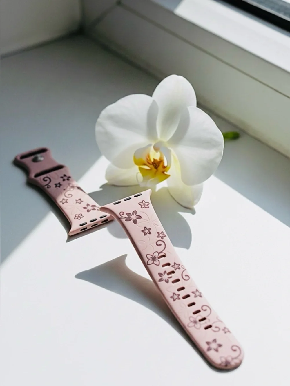 New Floral  Design Apple Watch Bands  42mm 44mm 45mm 49mm Pink Brown