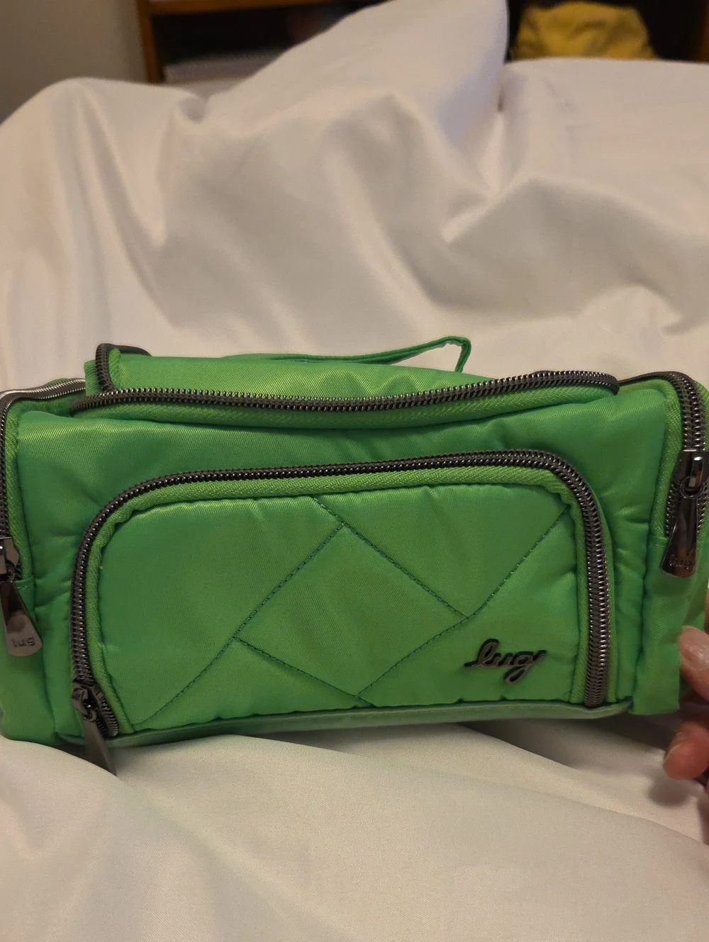 lug Quilted Lime Green Cosmetic Case