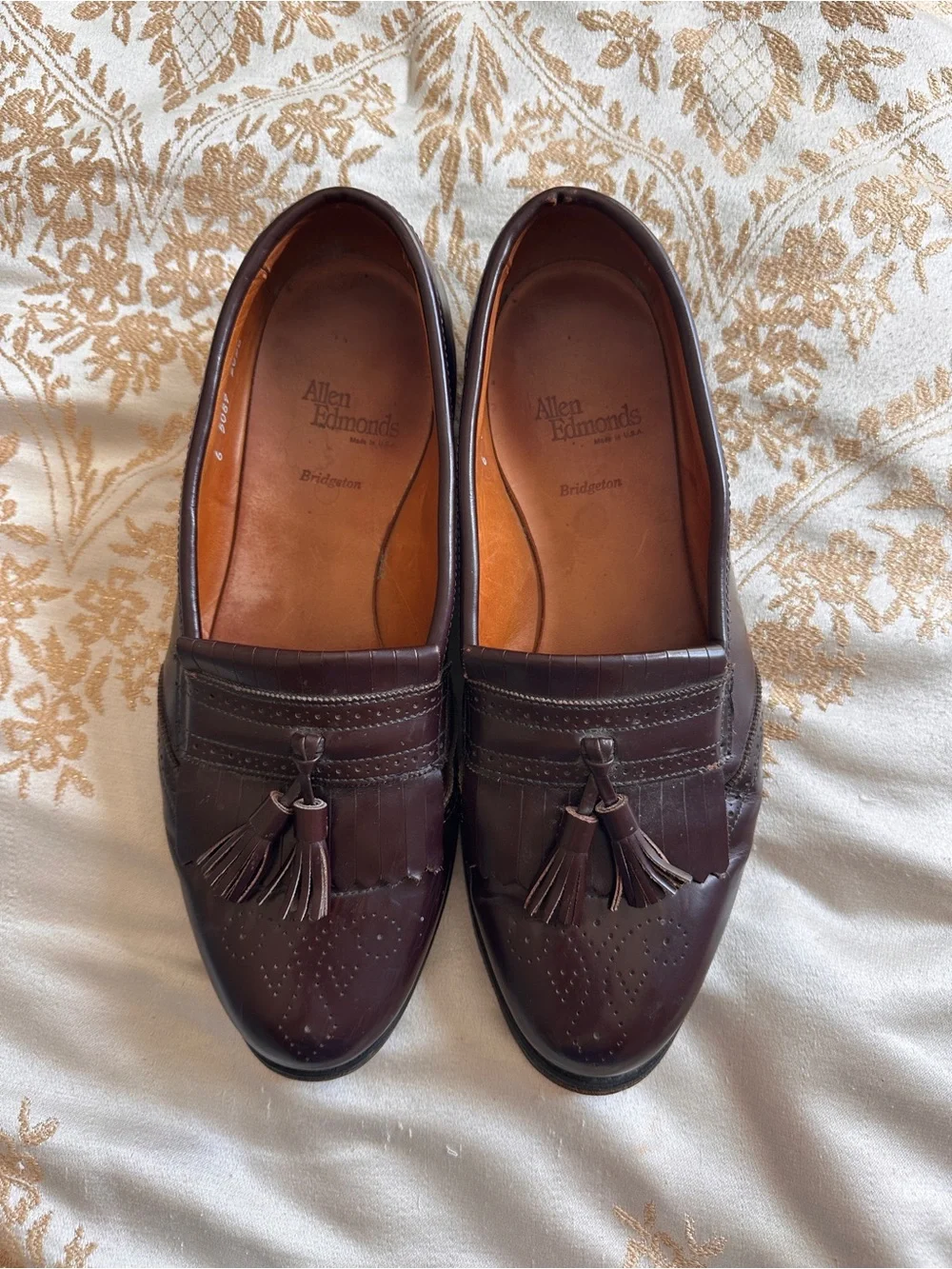 Allen Edmonds Bridgeton Tassel Loafers Burgundy Leather Men’s 11 USA Dress Shoes