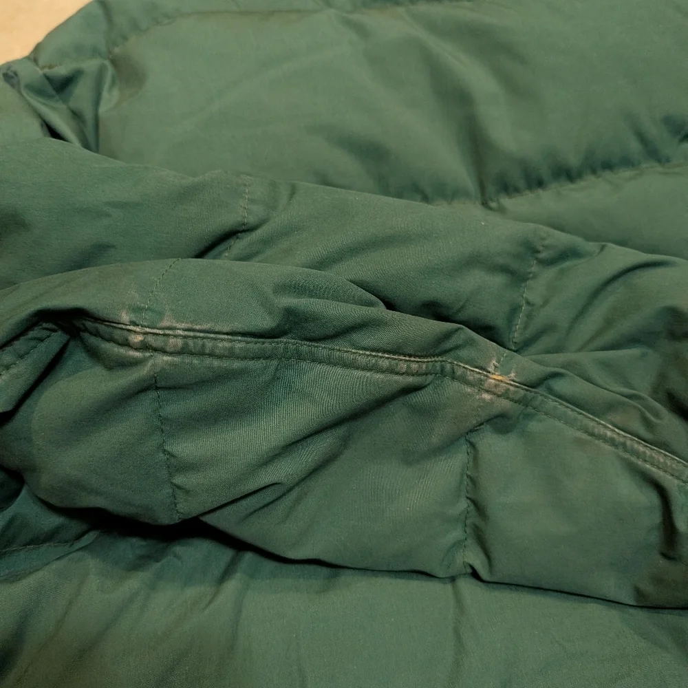 VTG 70s North Face Puffer Jacket Green Mens M Flaw Talon Zipper