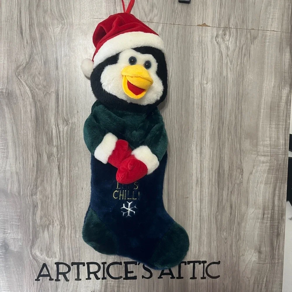 2007 Prima Creations Plush Penguin Christmas Stocking 22