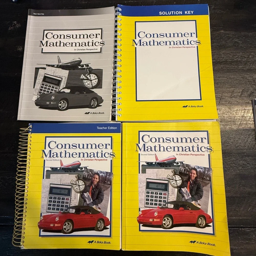 Abeka Consumer Mathematics 2nd Edition Set Teacher Student Solution Test Keys
