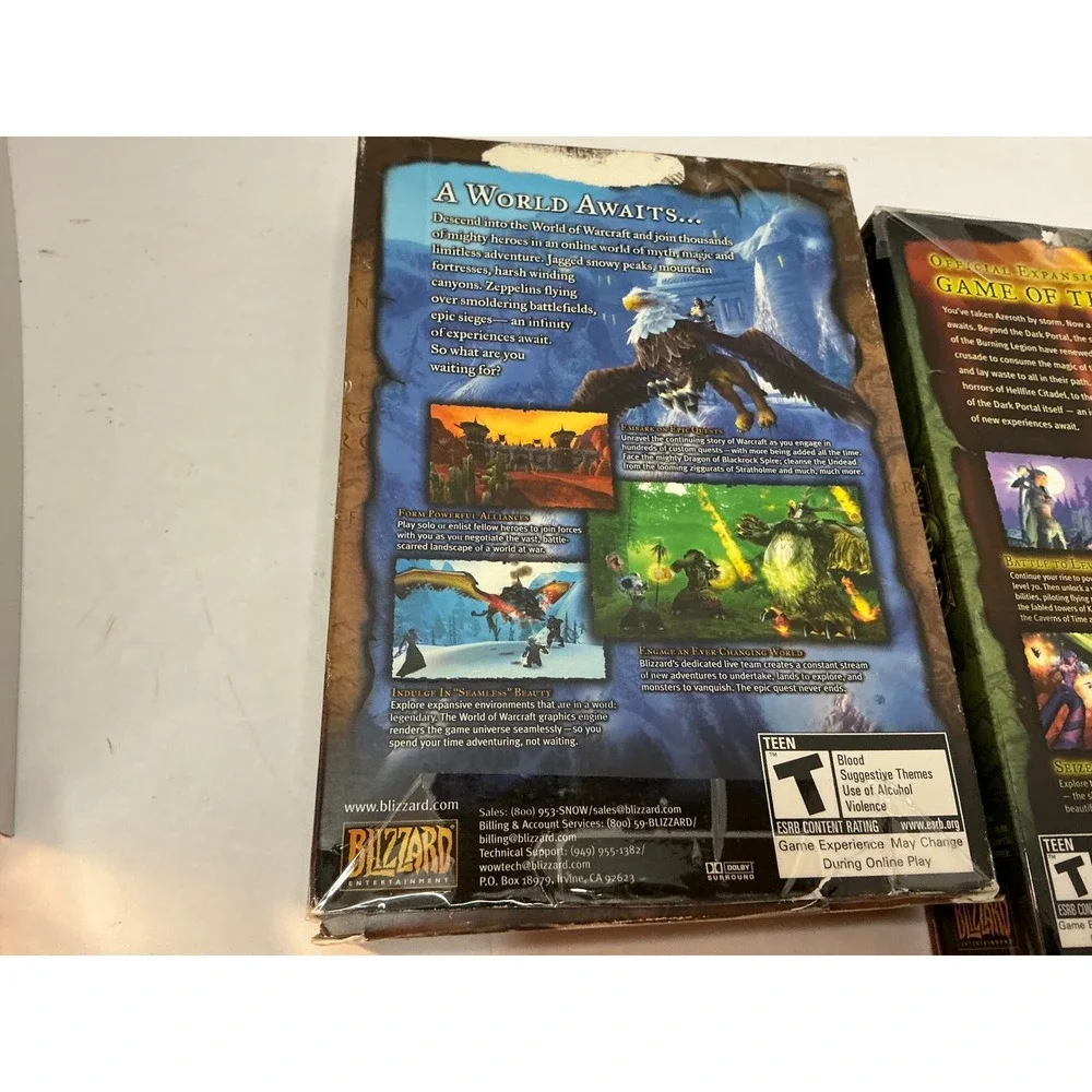 Blizzard World of Warcraft Burning Crusade PC Big Box Game Lot‎ Vintage 2000s