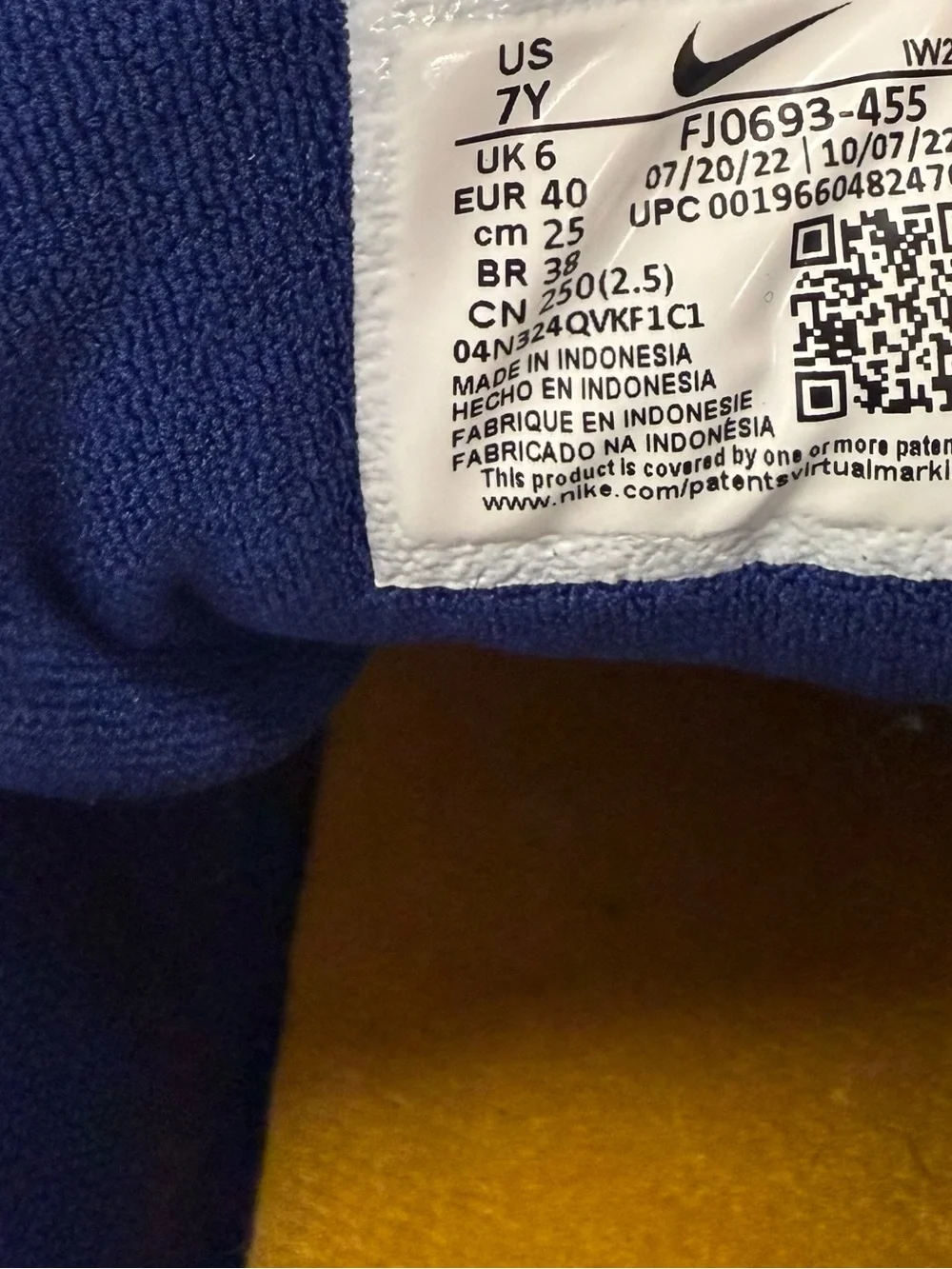 Nike Kids Navy Sneakers with Yellow, Green & Light Blue Straps