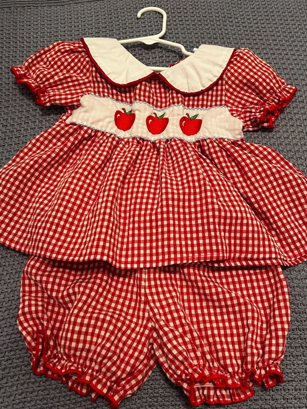 Smocked Red Gingham Back to school outfit