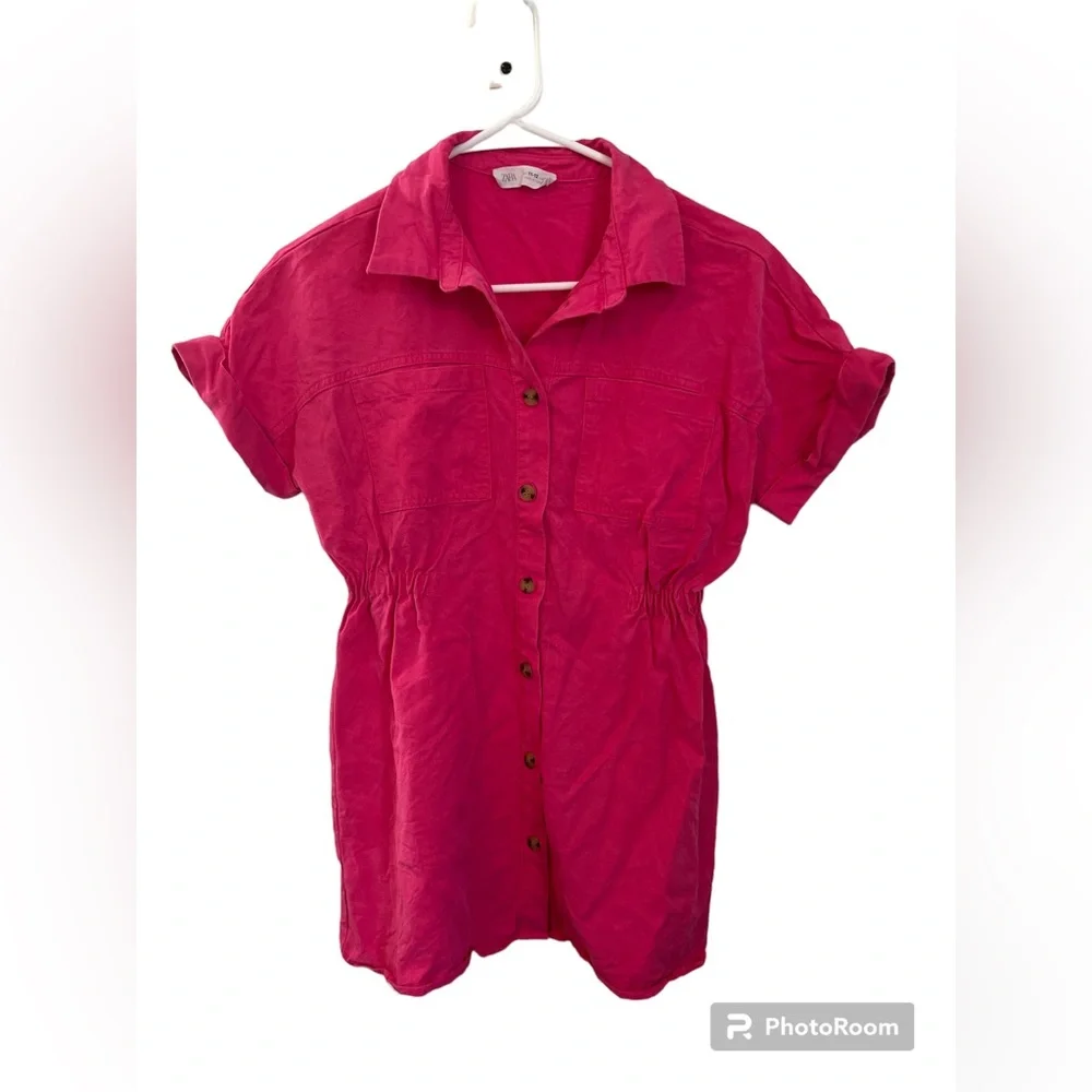 Zara Kids Casual Dress in Bright Pink - Size 11/12