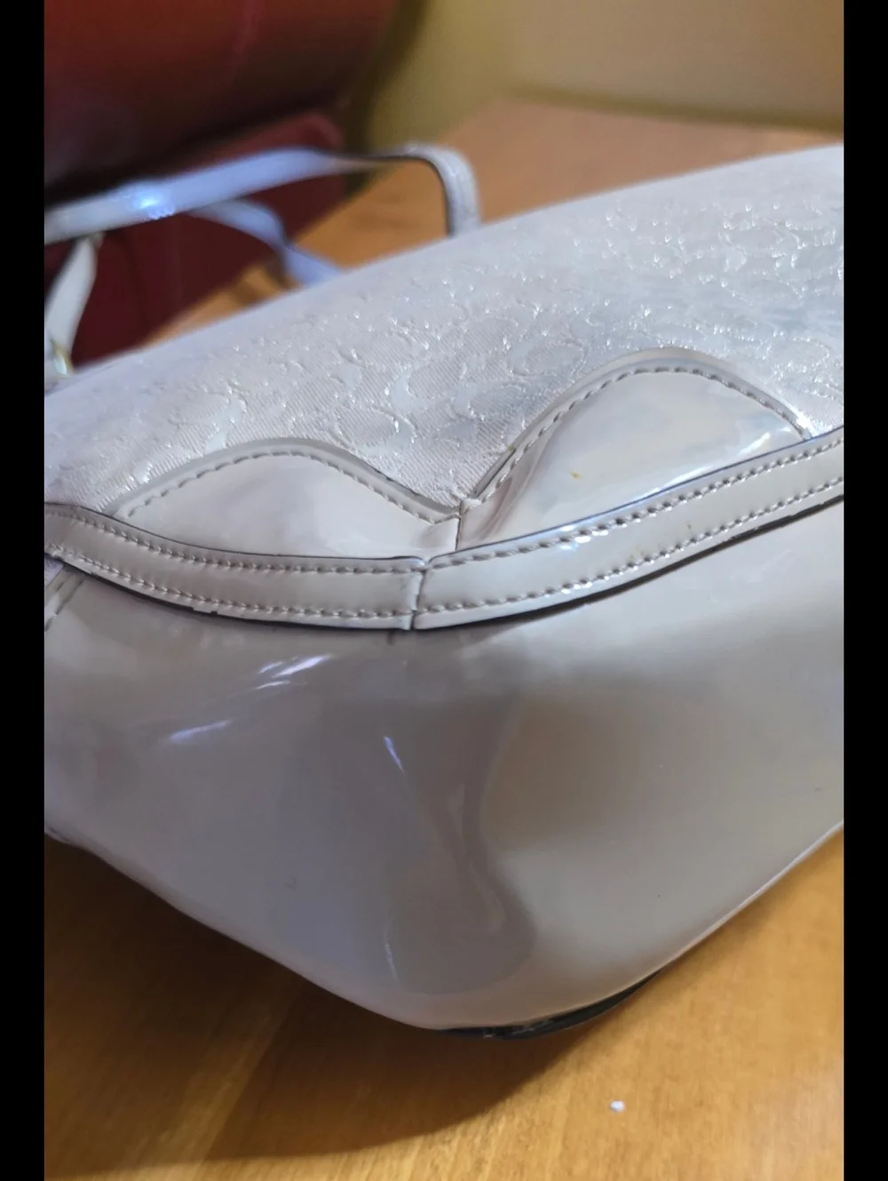 Coach Signature Tote in Light Beige and Cream
